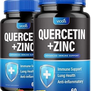 (2 Pack) Quercetin 500mg with Zinc – Immune System Booster, Lung Support Supplement for Adults Kids – Immunity Defense (120 Capsules)