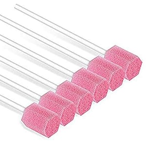 (50 Pack) Disposable Oral Swabs, Sterile Dental Sponge Swabsticks Unflavored for Mouth & Gum Cleaning